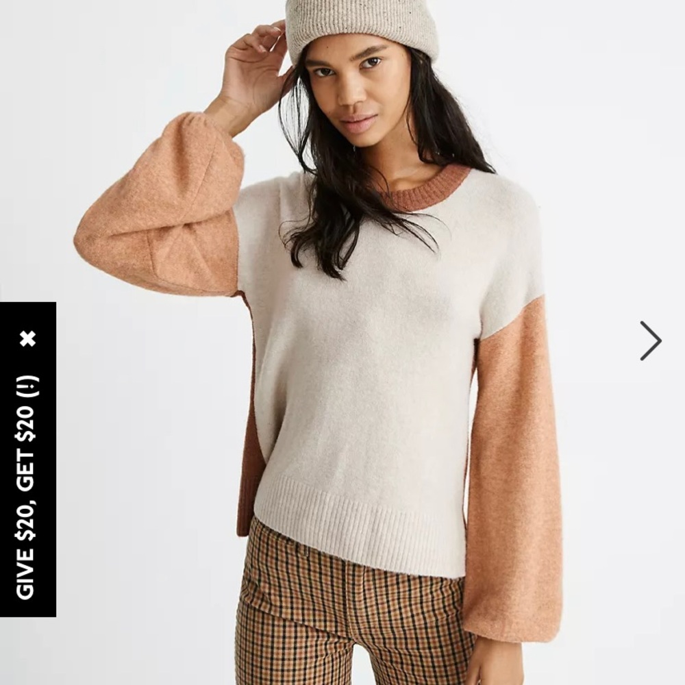 Madewell wool blend colorblock Payton pullover